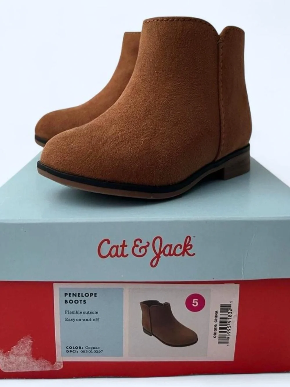 Cat & Jack Kids' Chestnut Brown Suede Ankle Boots